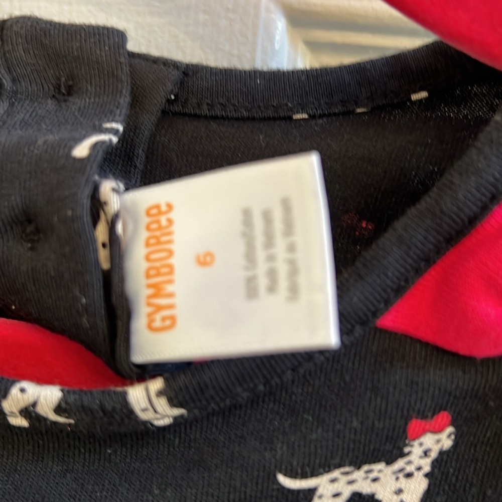 Gymboree Black Dress with Dalmatian Print and Pink Bows Size 6 - Picture 9 of 9